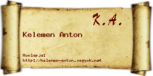 Kelemen Anton névjegykártya
